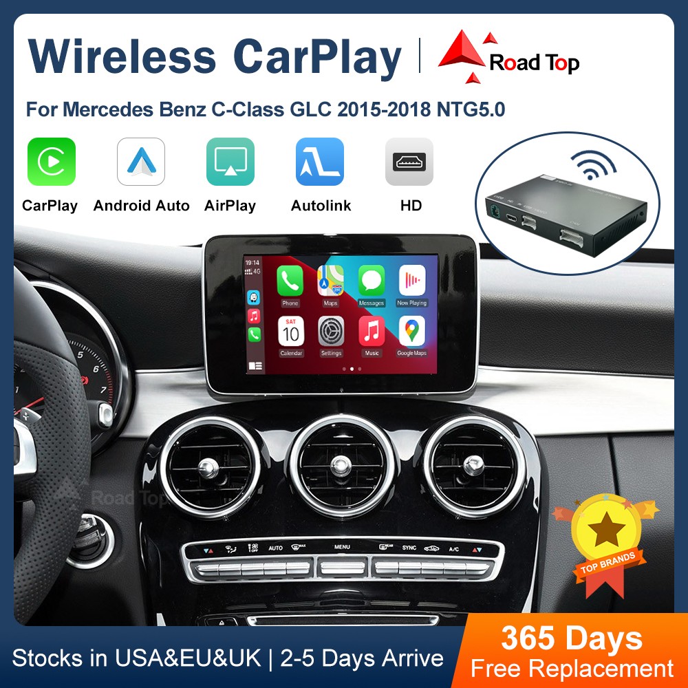 Wireless Carplay Android Auto Interface For Benz C Class GLC 2015-2018 NTG5.0