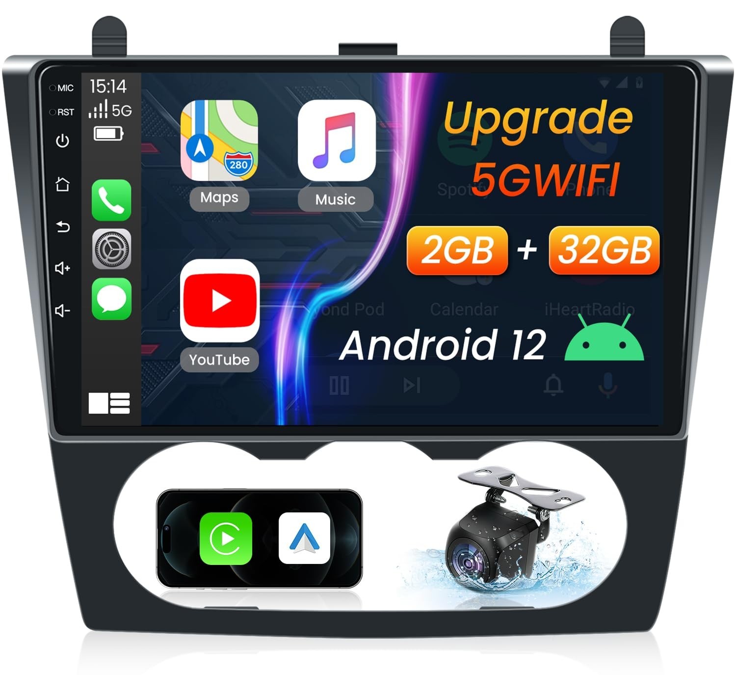 For 2007-2012 Nissan Teana CarPlay Android 13 Car Radio Stereo Cam 4+64G 9in