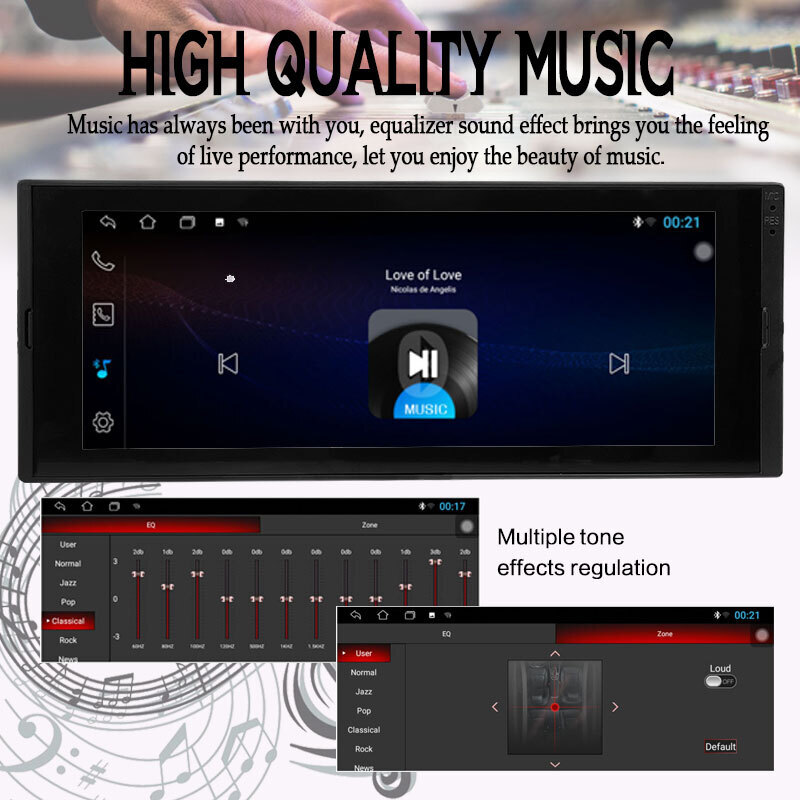 6.9 inch Single 1Din Car Radio GPS WiFi Mirror Link Bluetooth 1+16G Touch Screen