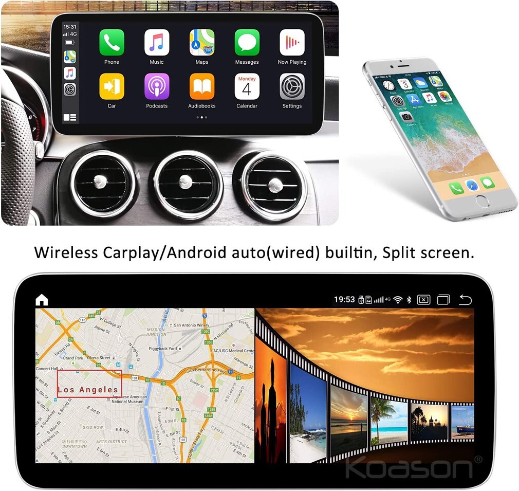 12.3 Inch Android 10.0 Car Stereo GPS Navigation Wireless Carplay Video Player