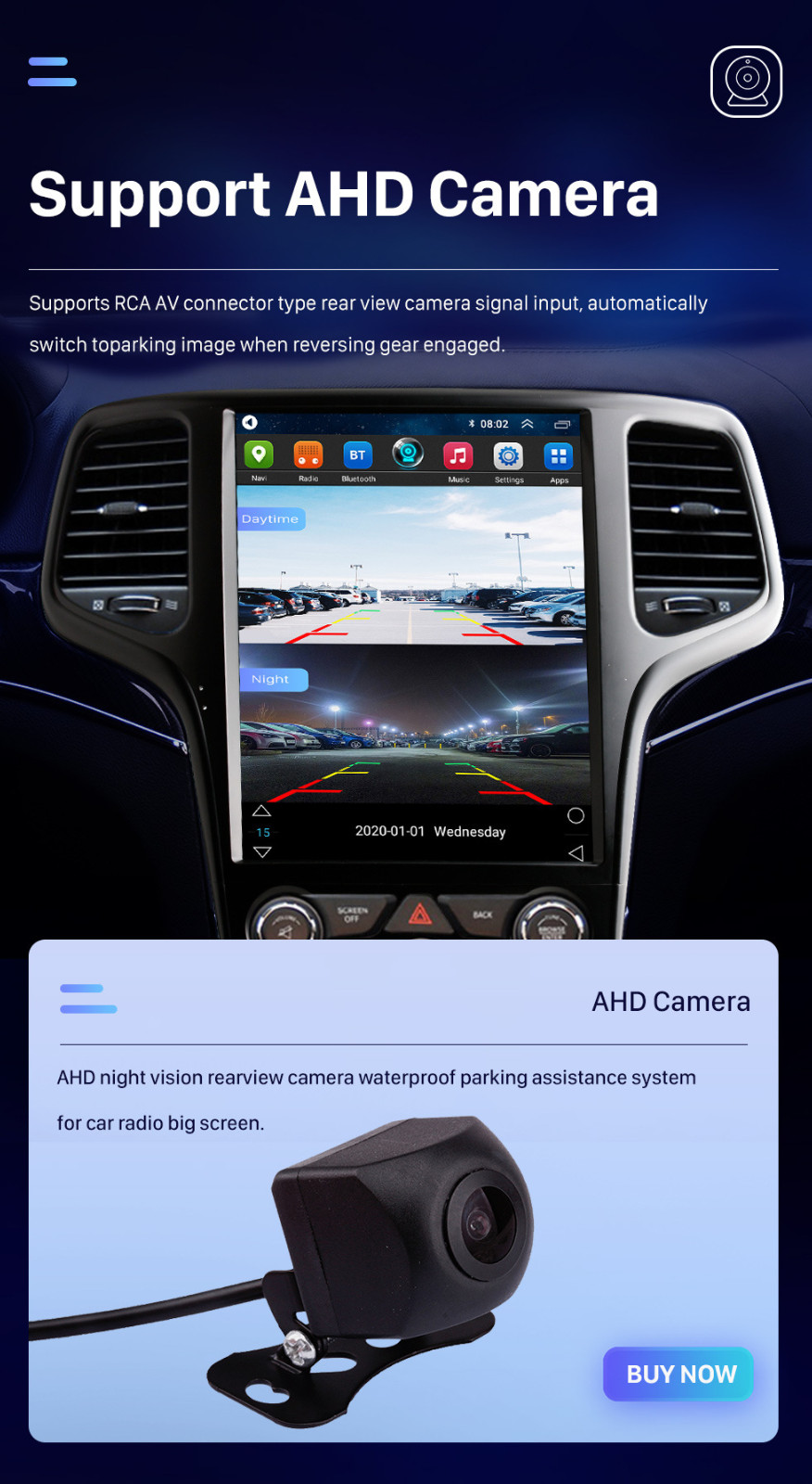 12.8″ Android Car RadioCarplay Stereo HD GPS For 2014-2020 Jeep Grand Cherokee
