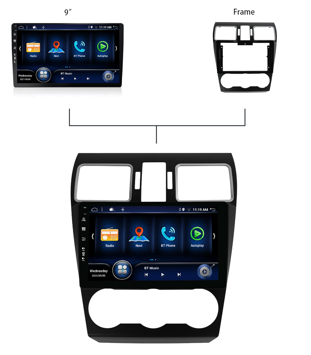 CarPlay Android 14 Auto Car Stereo GPS Navi For Subaru Forester XV WRX 2015-2018