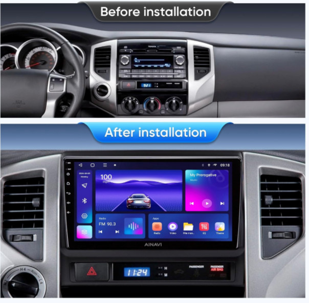 9″ Android 12 Head Unit for Toyota Tacoma Radio Upgrade 2005-2015 QLED