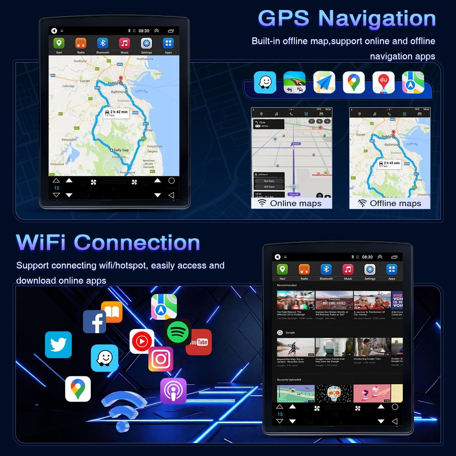 For Ford F150 2009-2014 Android 13 Apple CarPlay Stereo Radio GPS Navi WIFI 64GB