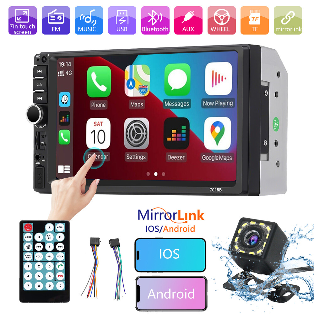 Radio Estereo De Pantalla Coche Carro Auto MP5 Tactil 2 DIN Bluetooth Con Camara