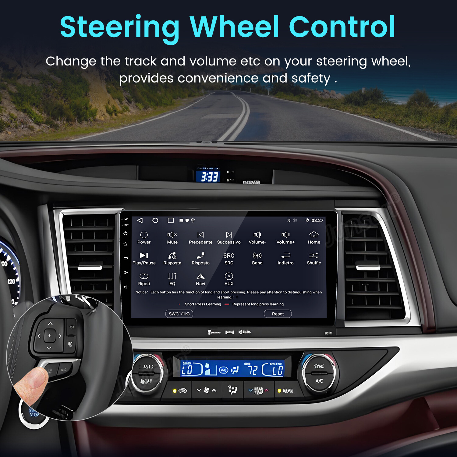 6+128G 8Core CarPlay Android14 For Toyota Highlander 14-19 Car Stereo Radio GPS