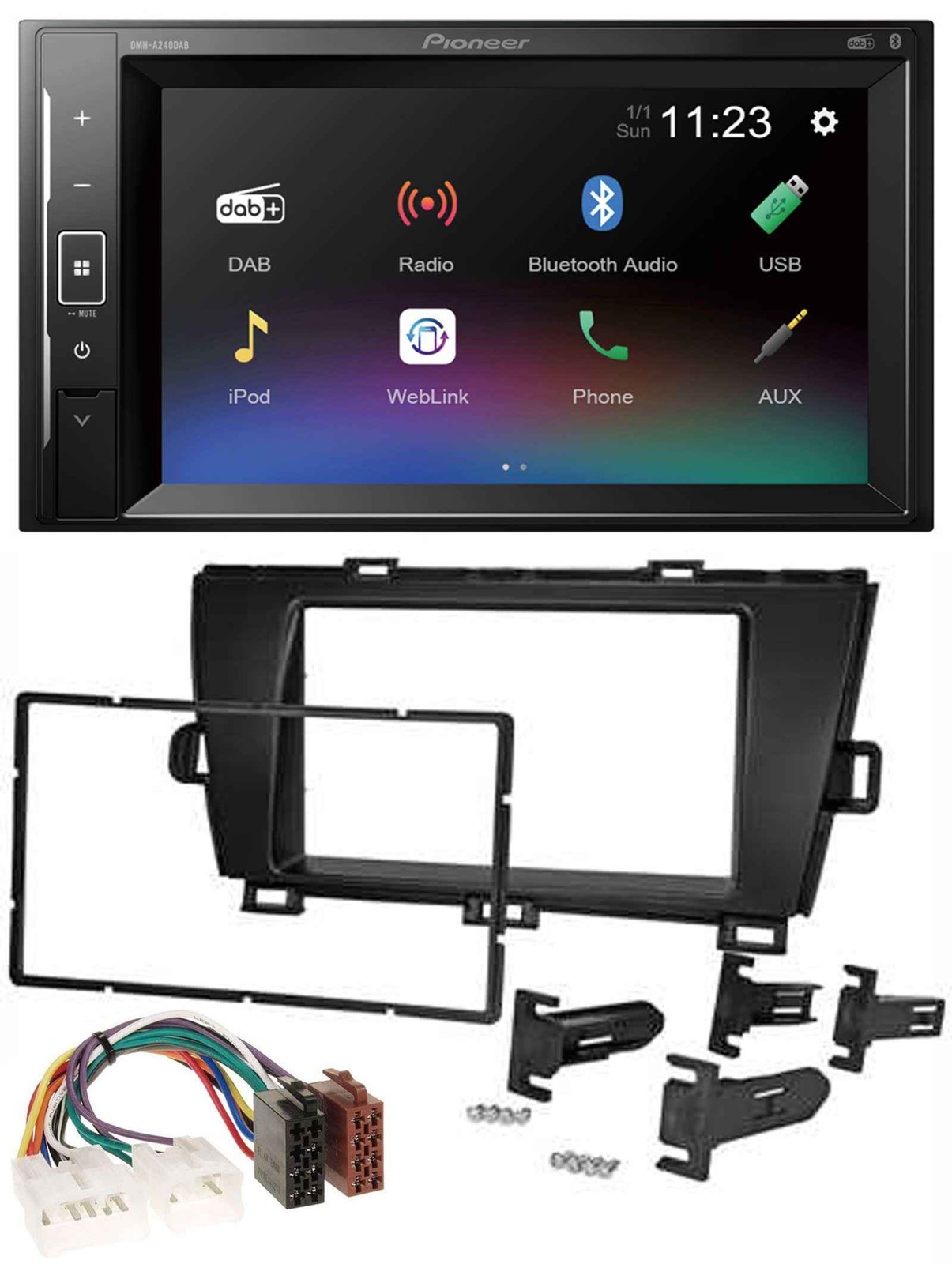 Pioneer DAB MP3 2DIN Bluetooth USB Car Stereo for Toyota Prius (2009-2012)