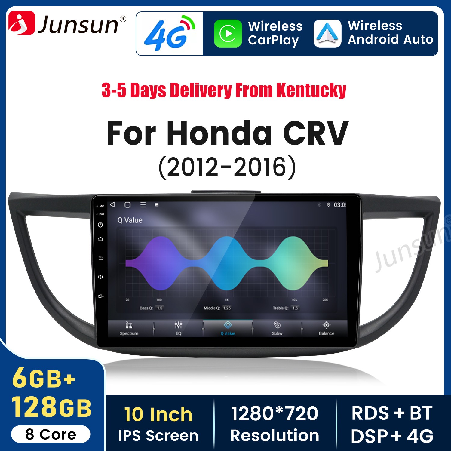 Android 15 6+128G Carplay For Honda CRV-2 2012-2016 Car Stereo GPS Navi DSP WIFI