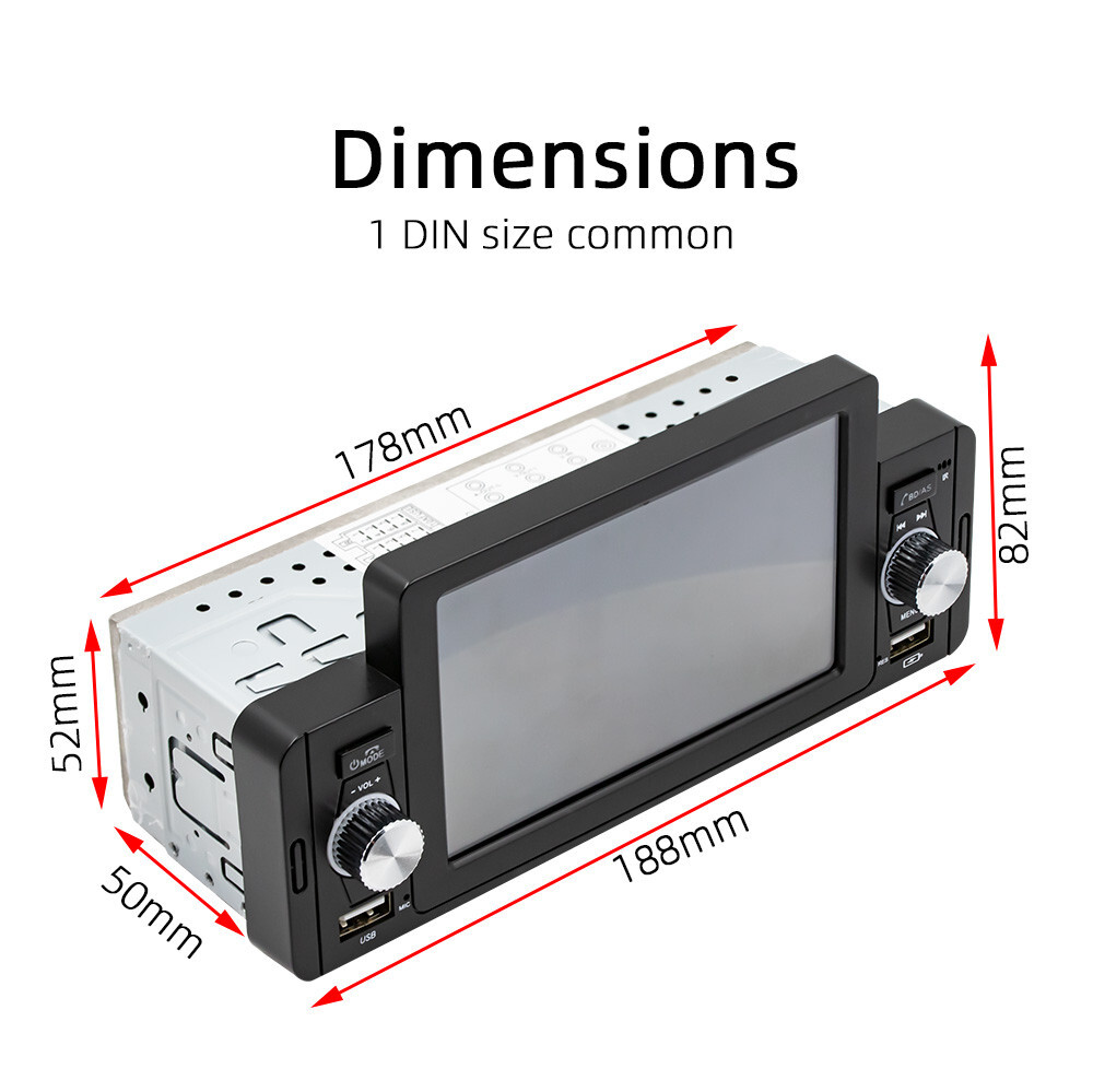 Stereo Car Radio Bluetooth 5in MP5 Carplay Player For Android Auto In Head Units