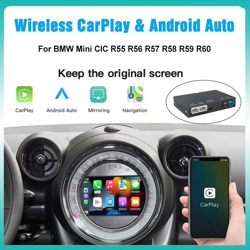 Wireless CarPlay Android Auto module for BMW Mini CIC R55 R56 R57 R58 R59 R60