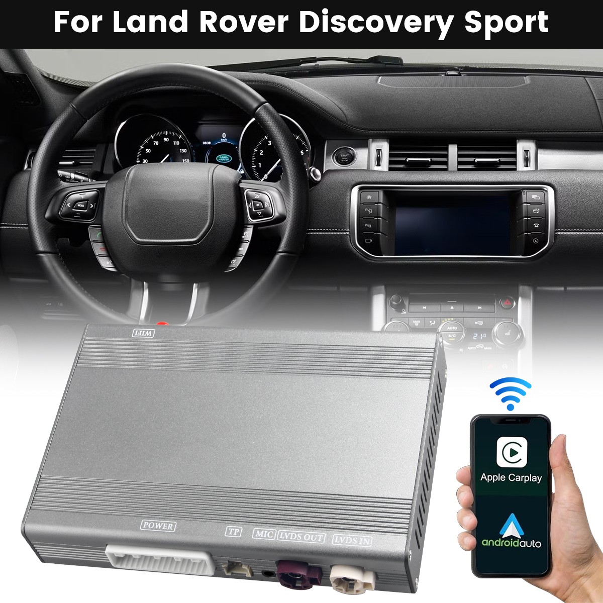 Wireless Carplay Android Auto Decoder Module For Range Rover Evoque 8″ Screen