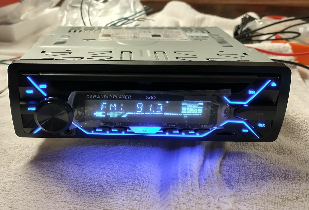 Single 1Din Bluetooth Car Stereo with CD DVD Player AM/FM Radio SD Card Playback