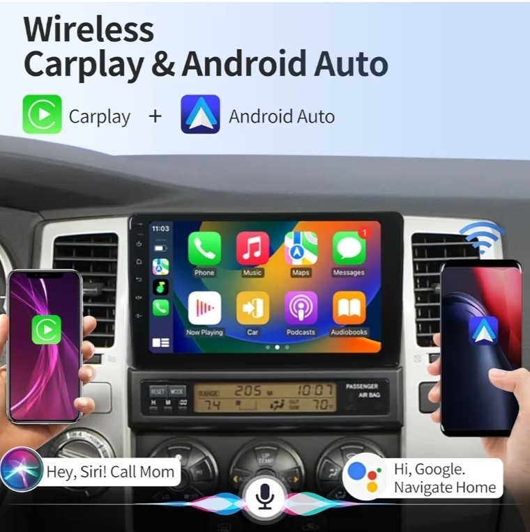 9-Inch Toyota 4Runner 2003-2009 Radio Stereo Upgrade Wireless Carplay Android Au