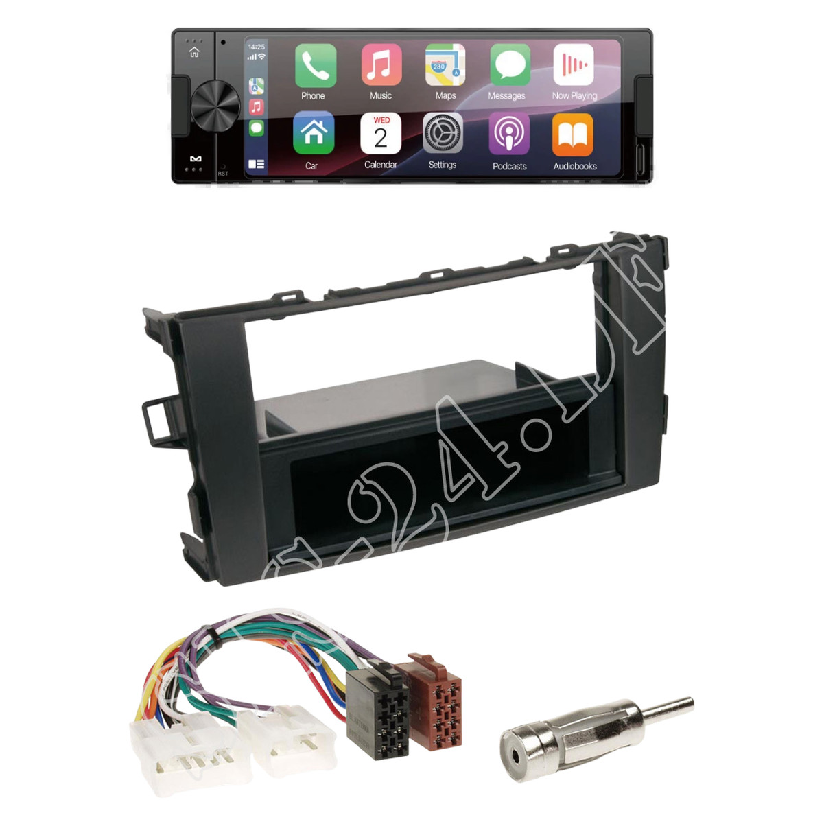 Ampire CPR60 radio DAB + CarPlay with installation kit for Toyota Auris (E1) 03/2007
