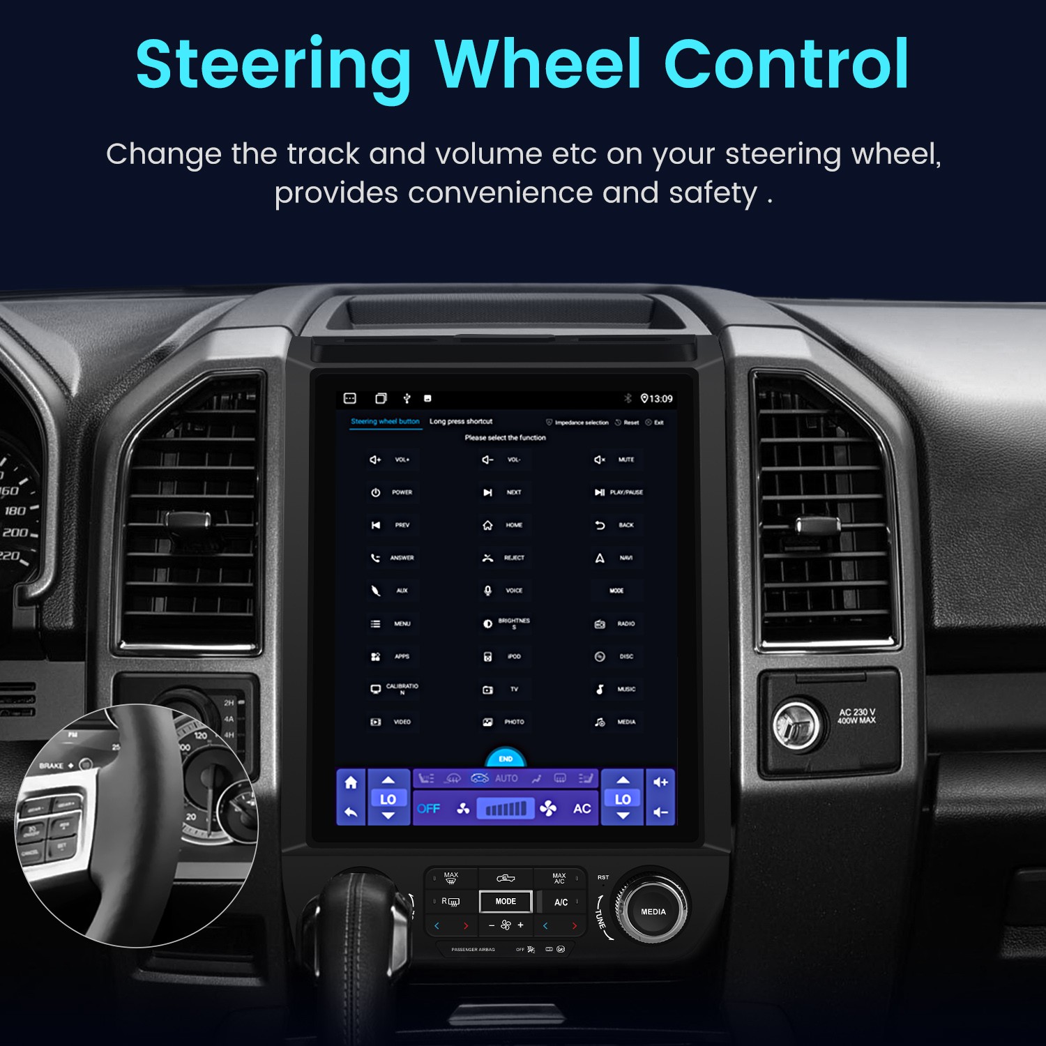 For Ford F150 2015-2021 4+64G Carplay 8Core Android15 12.1″Car Radio GPS Navi 4G