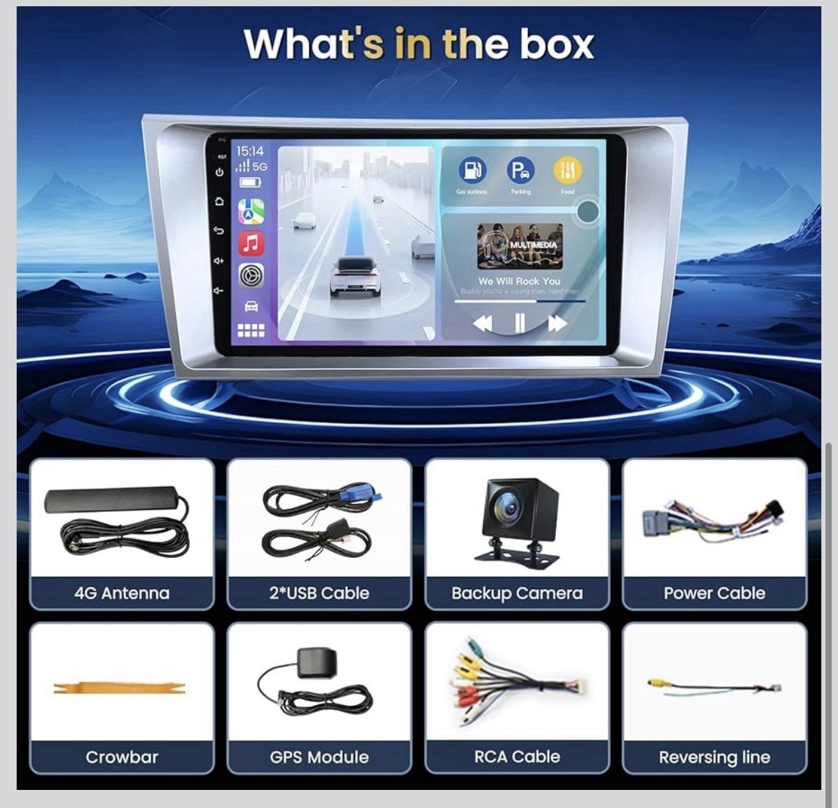 Wireless Carplay Radio for Toyota Camry 2006-2011 Android 13 GPS Navi WiFi BT
