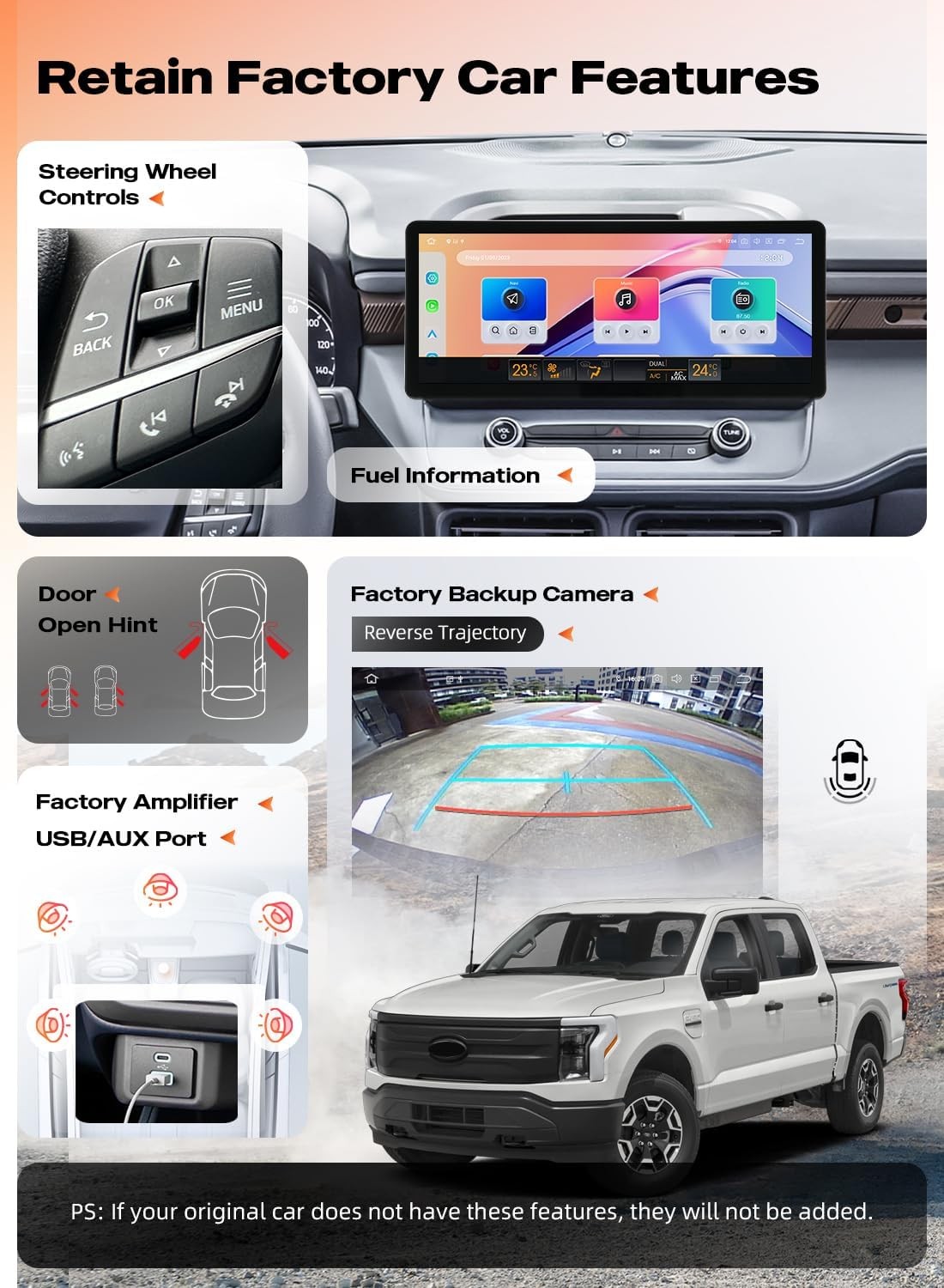 Dasaita 12.3” Car Stereo Radio Ford Maverick 2021-2023 Carplay Android Auto 4G
