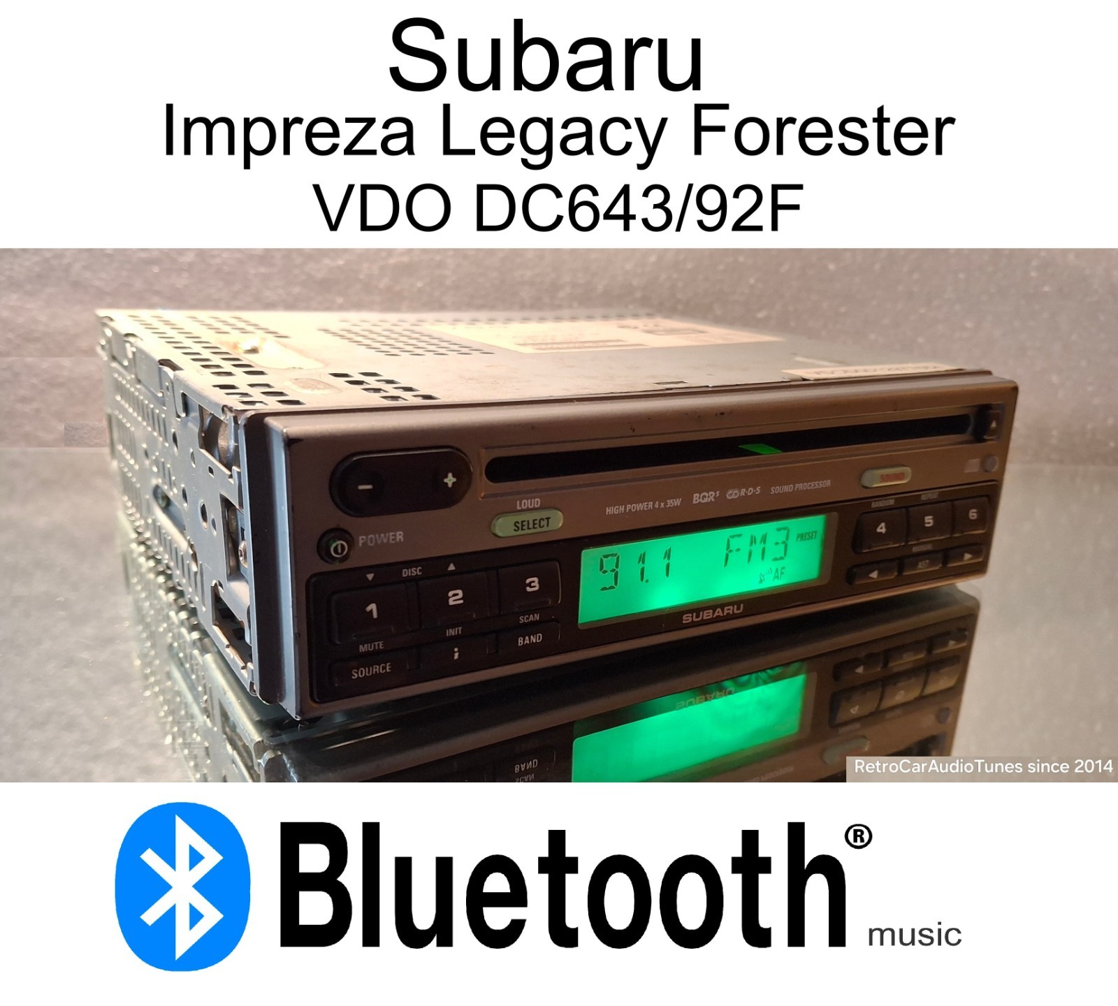 Subaru Impreza Legacy Forester VDO DC643/92F CD Car Stereo Radio with Bluetooth