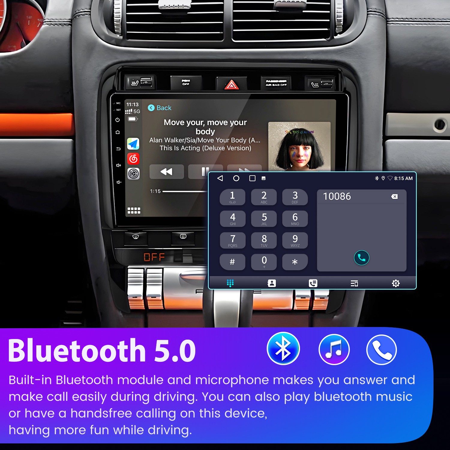 6+128G Carplay Android14 For Porsche Cayenne 2002-2010 Car Stereo Radio GPS Navi