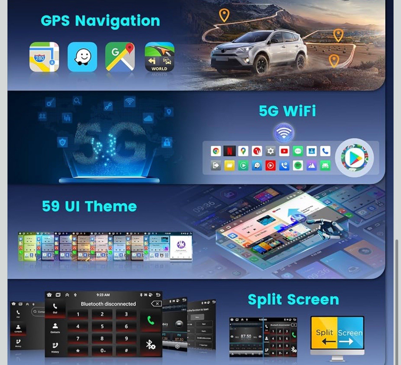KIA Forte Cerato K3 2013-2018 Radio, 8 Core 4+64GB Android 13 Car Stereo 9 Inch