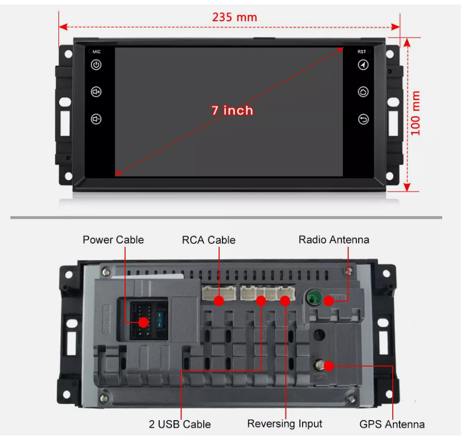 For 2008-2011 Dodge Dakota In Dash Radio Rotated Android 15 Stereo CarPlay GPS
