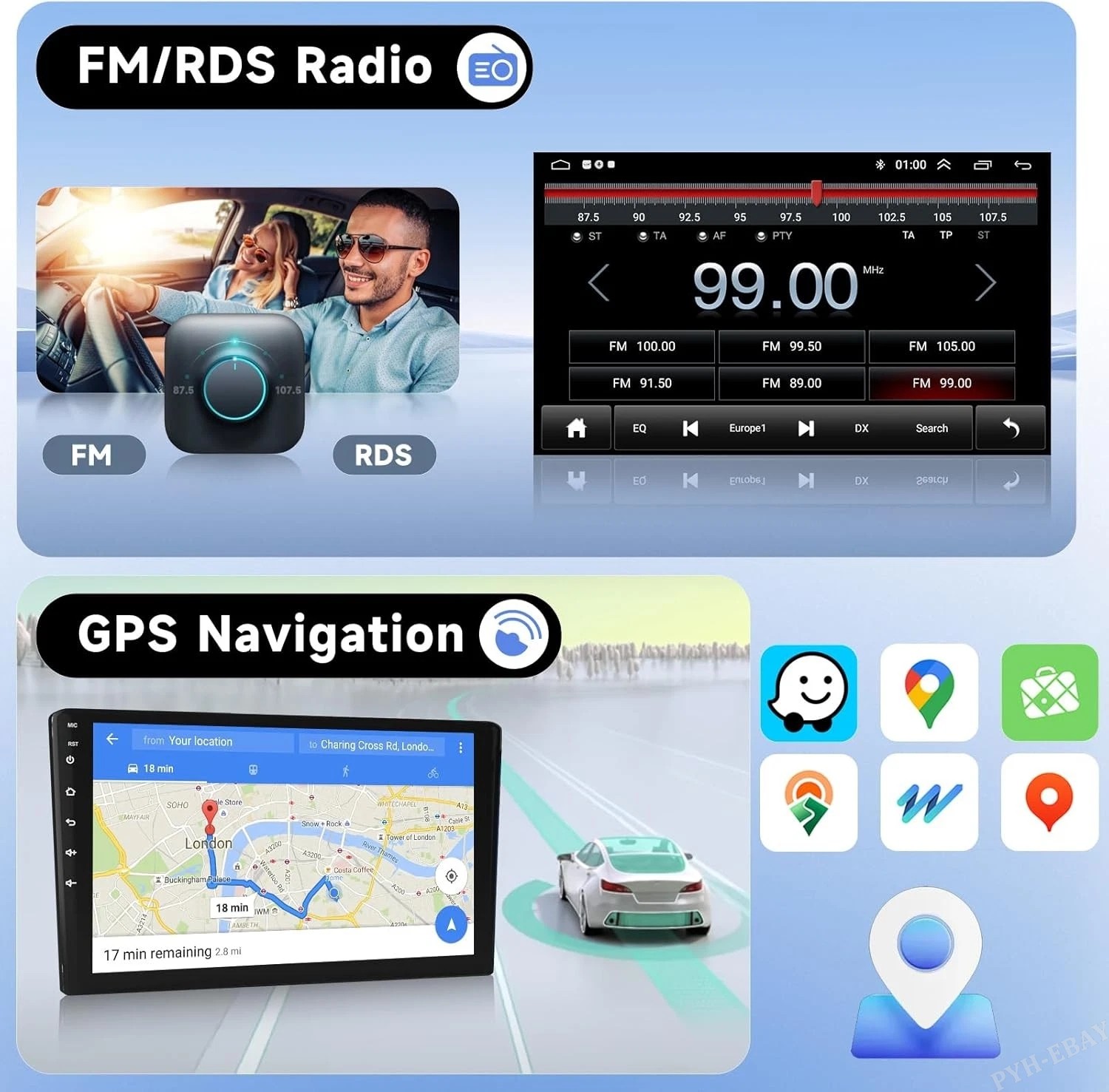 For Toyota Prius 2003-2009 Android 13 Apple Carplay Radio Stereo GPS Navi WIFI