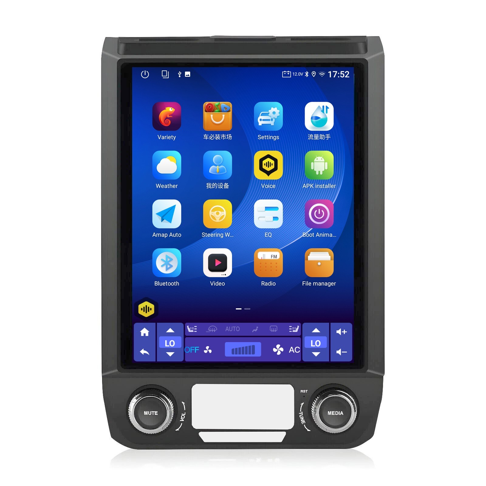 12 Car Android GPS Radio Stereo CarPlay For Ford F150 F250 F350 F550 Tesla Style