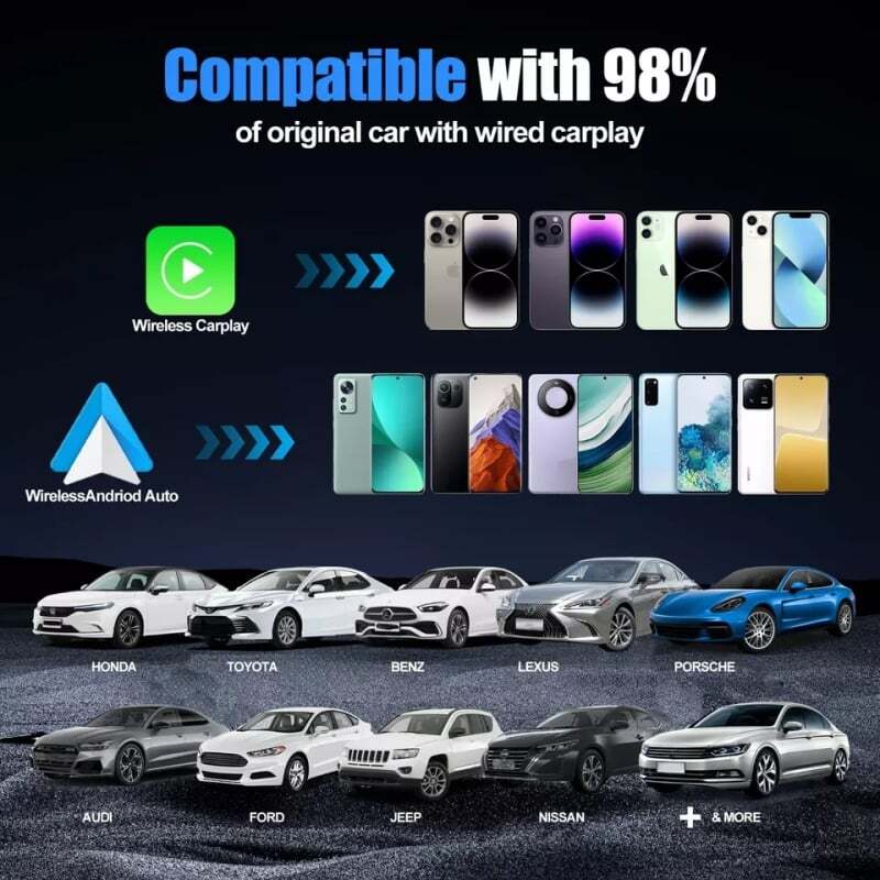 For GMC Sierra 2016-2024 Wireless Apple Carplay Android Auto Module Adapter