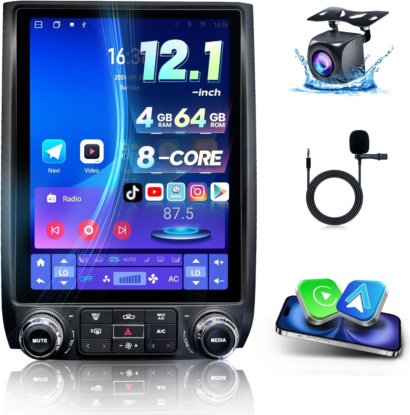 Radio for Ford Expedition Upgrade 2015-2017 8 Core Expedition Stereo 12.1 Inch