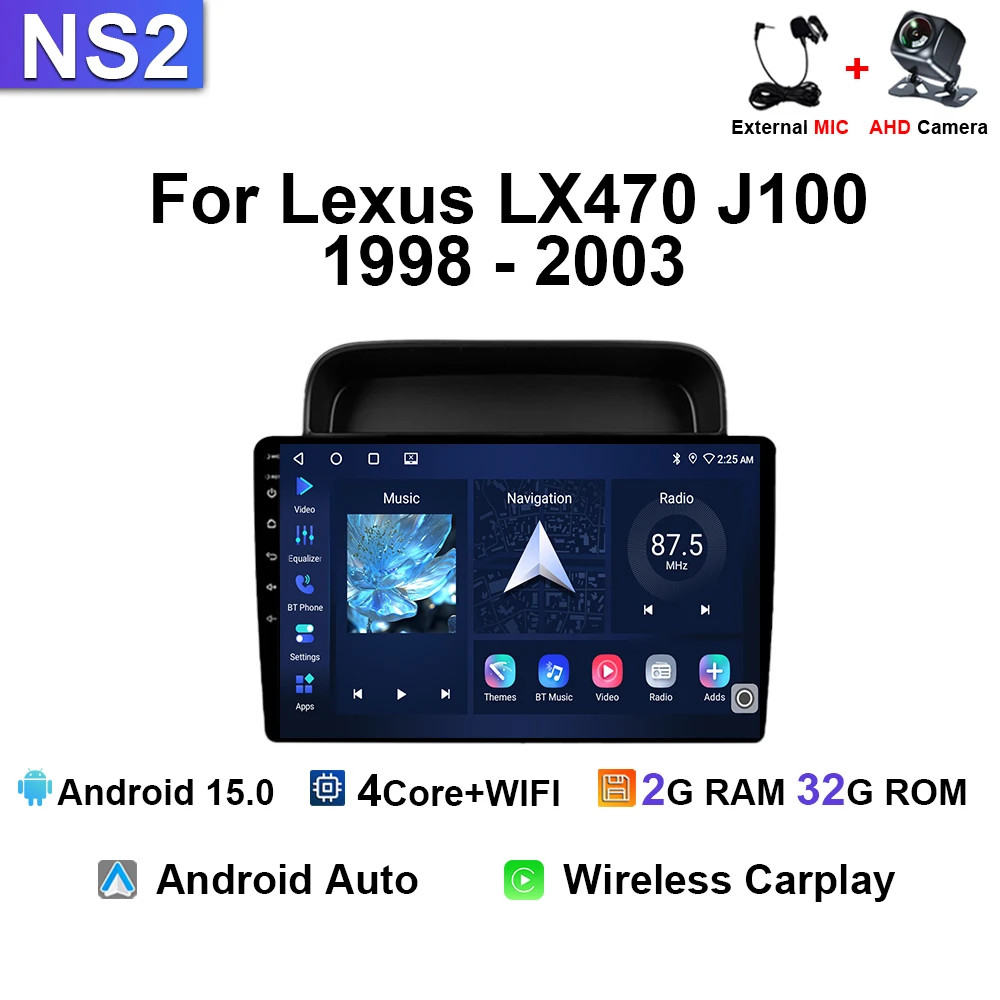Car Radio For Lexus Lx470 1998-2003 Android Multimedia Video Carplay Navi GPS 4G