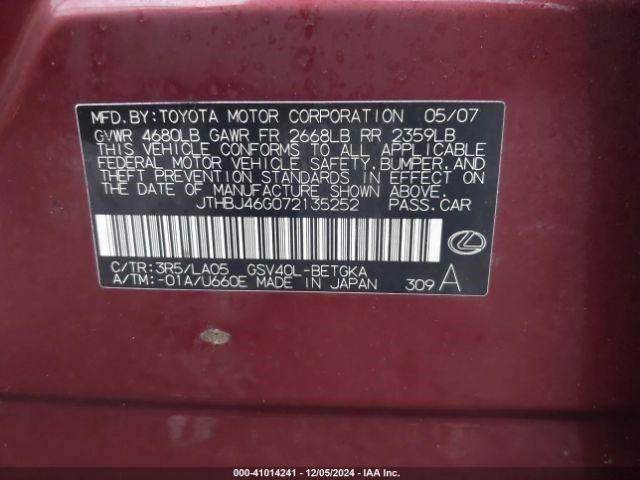 Audio Equipment Radio Receiver Fits 07-09 LEXUS ES350 1100674