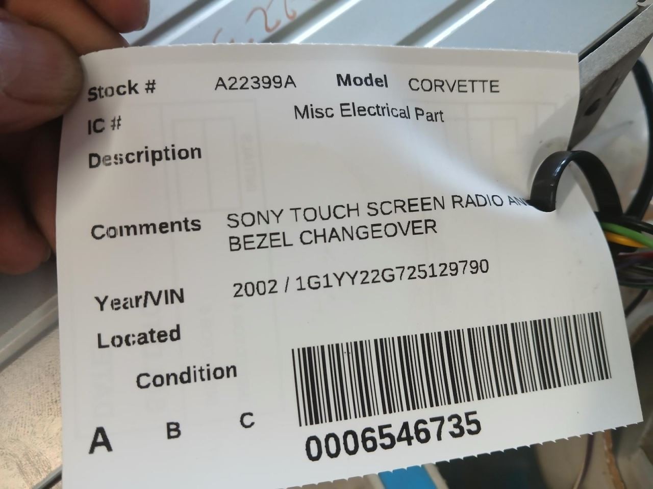 97-04 CORVETTE C5 AFT SONY TOUCH SCREEN 6.2″ RADIO AND CARBON FIBER TRIM