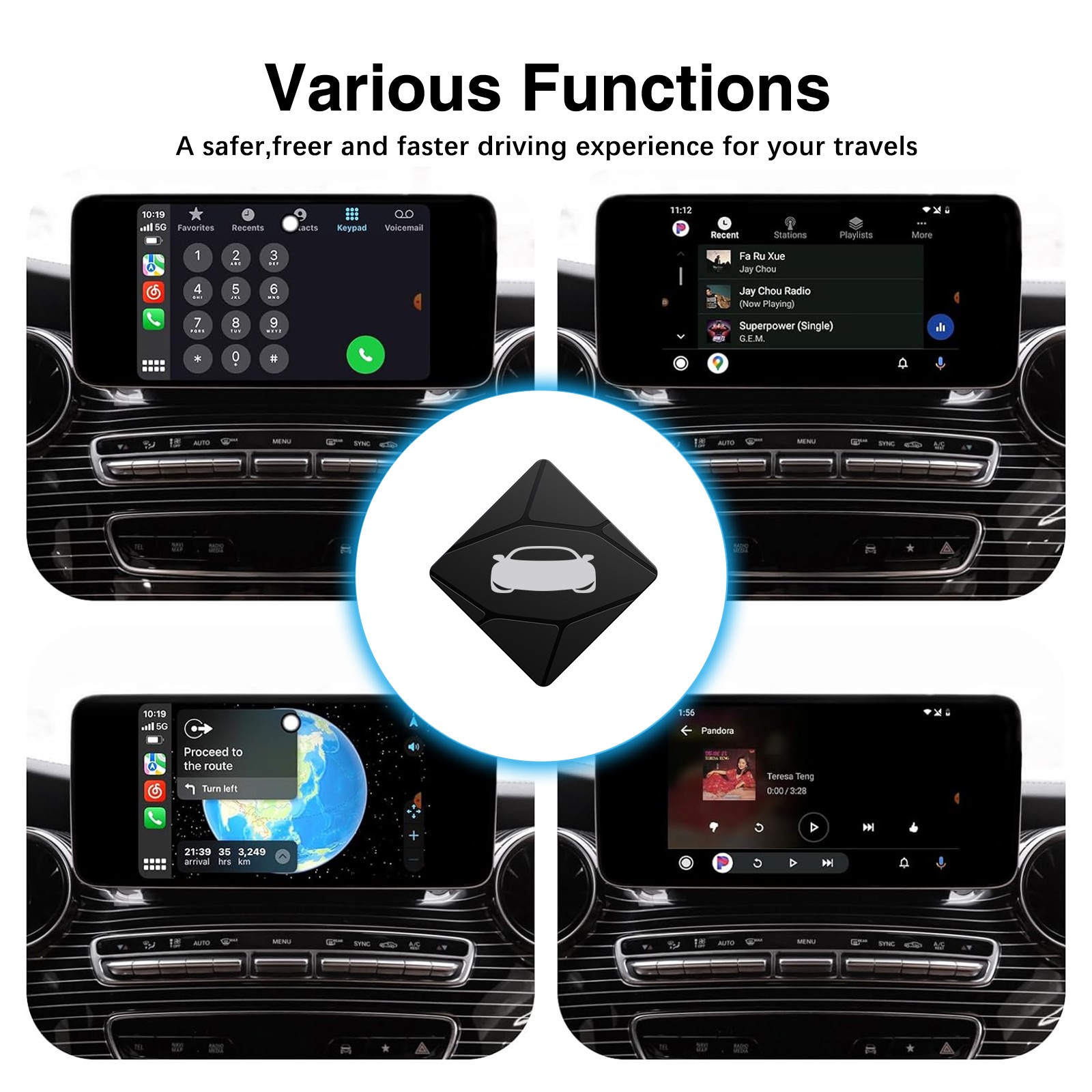 2 In1 Wireless Carplay&Android Auto Box Wired To Wireless Carpay Mini Adapter