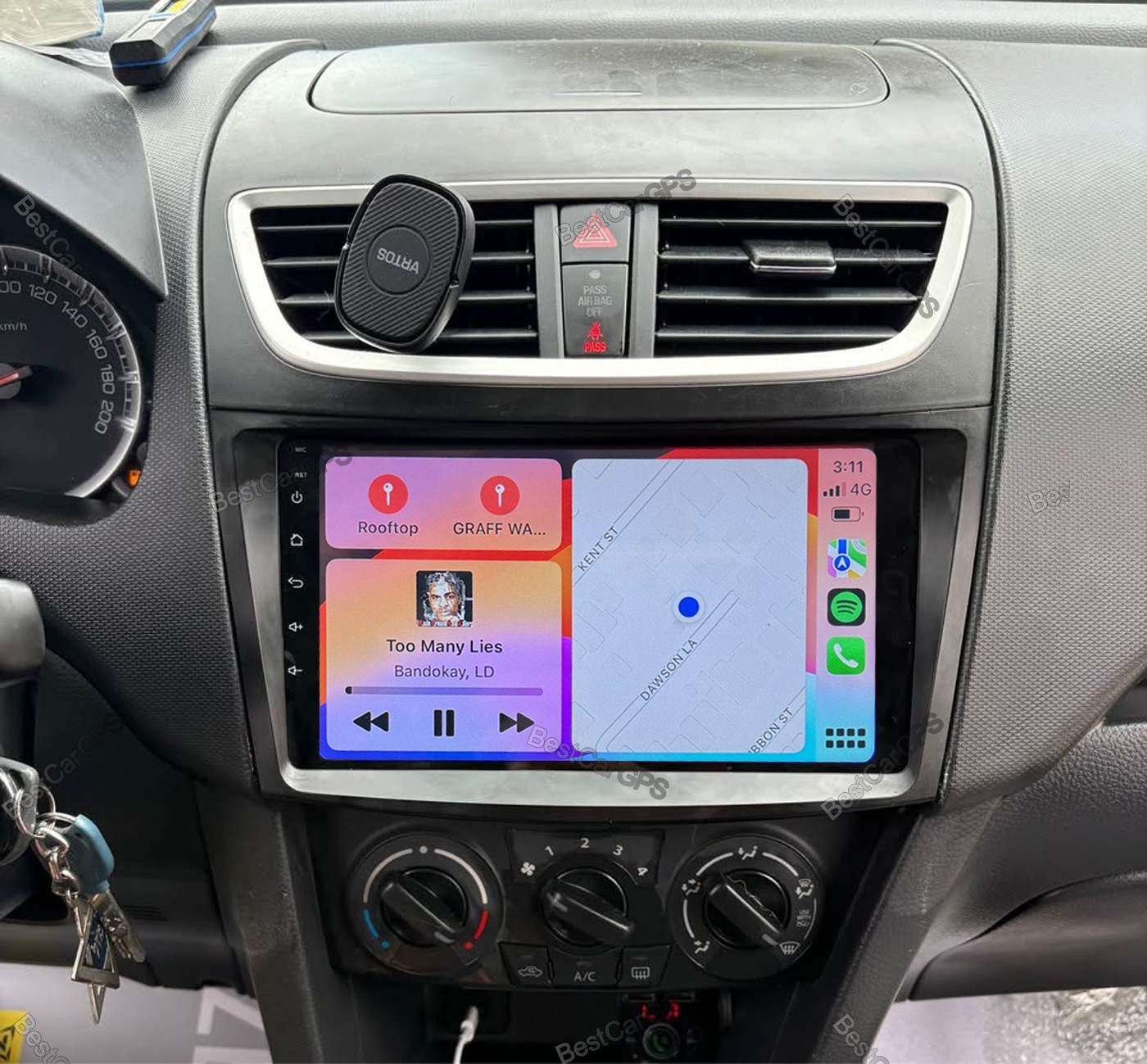 4+64G Android 15 CarPlay Stereo Radio GPS Sat Nav 9″ For Suzuki Swift 2010-2016