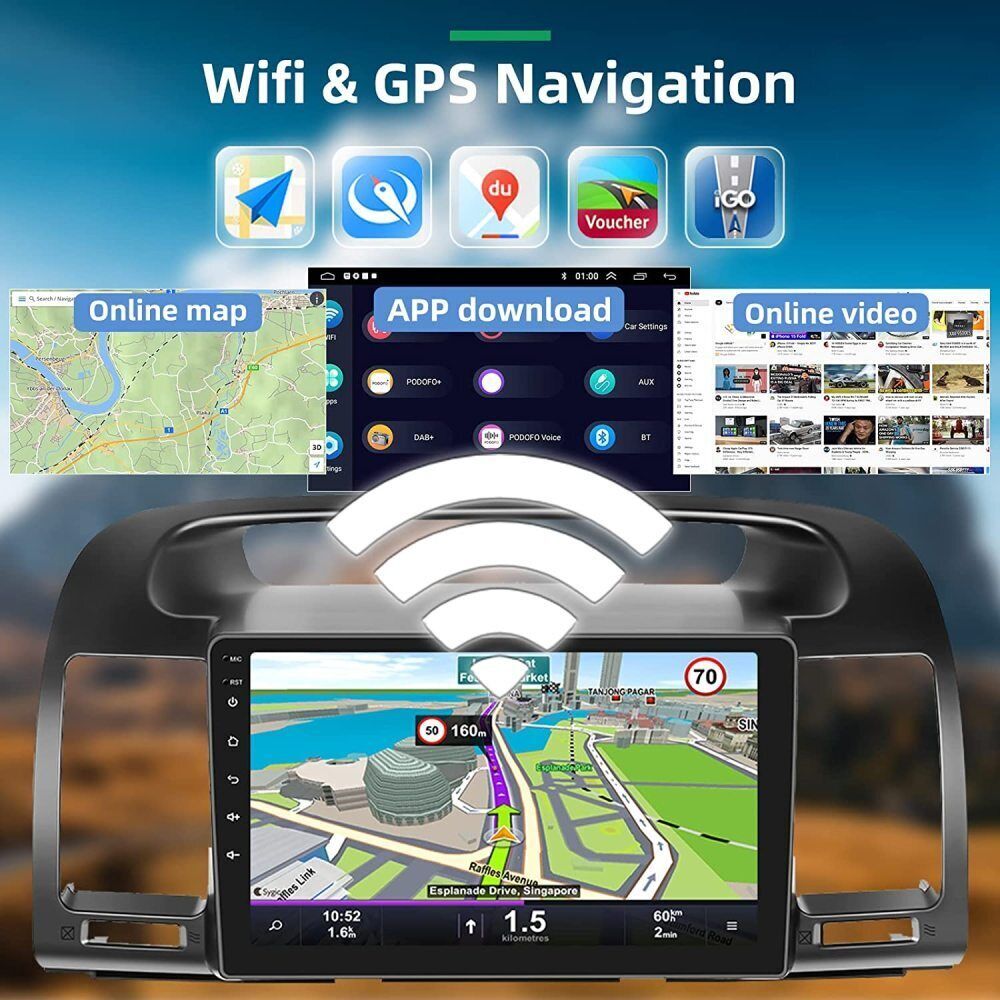 Support JBL FM Carplay Android Car Radio Stereo Media For 2002-2006 Toyota Camry