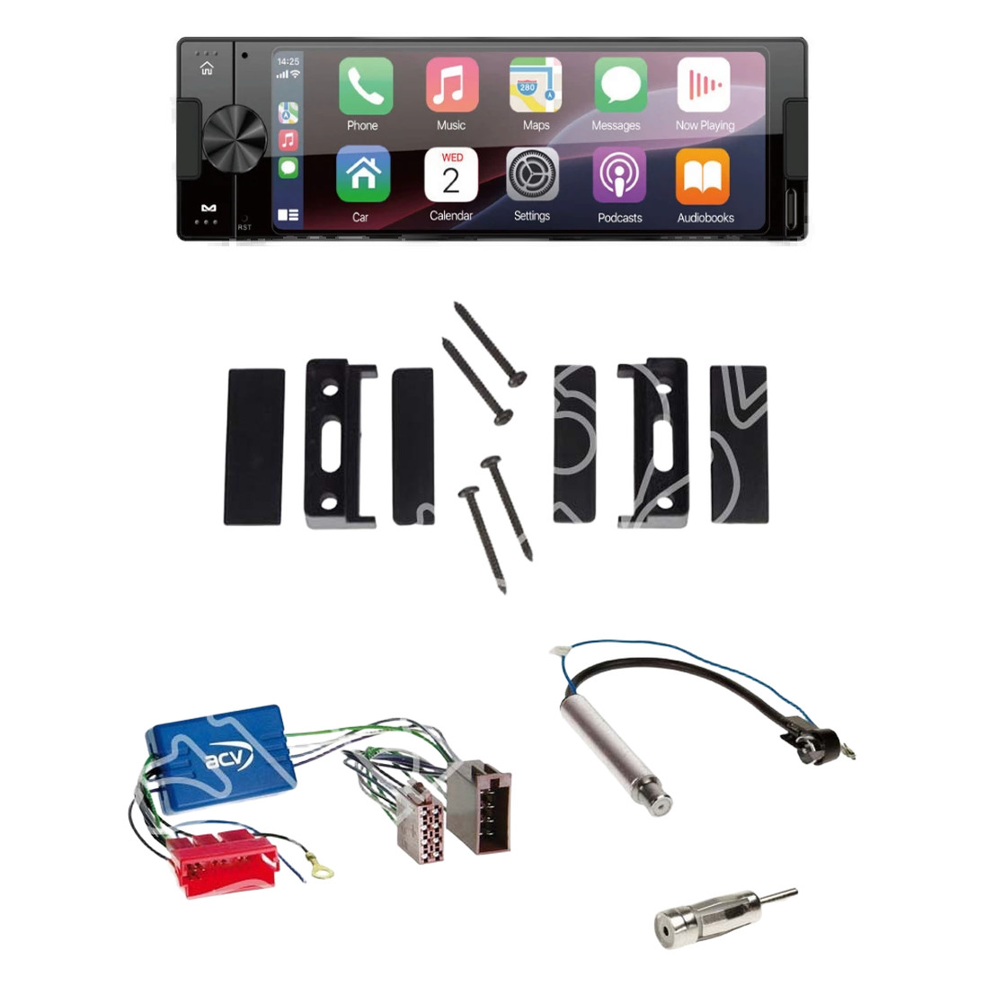 Ampire CPR60 Radio DAB Bluetooth with installation kit for Audi A2 (8Z) 99-05