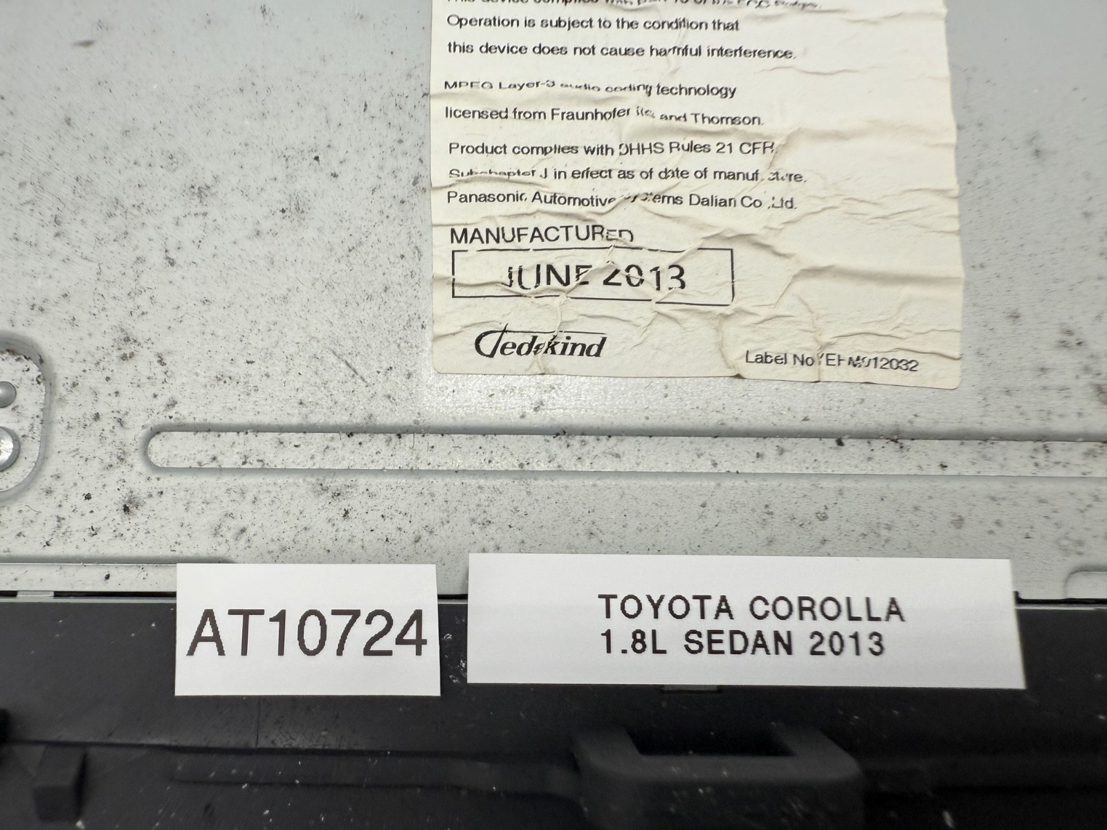 OEM 11-13 Toyota Corolla E160 AM FM SAT Radio Stereo CD Player MP3 Receiver Unit