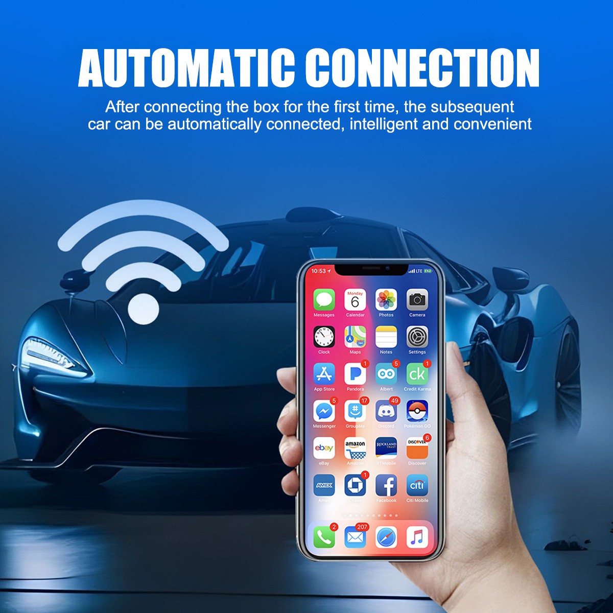 2 in 1 USB Auto Wireless CarPlay Adapter For iPhone Wireless Dongle Plug ＆ Play