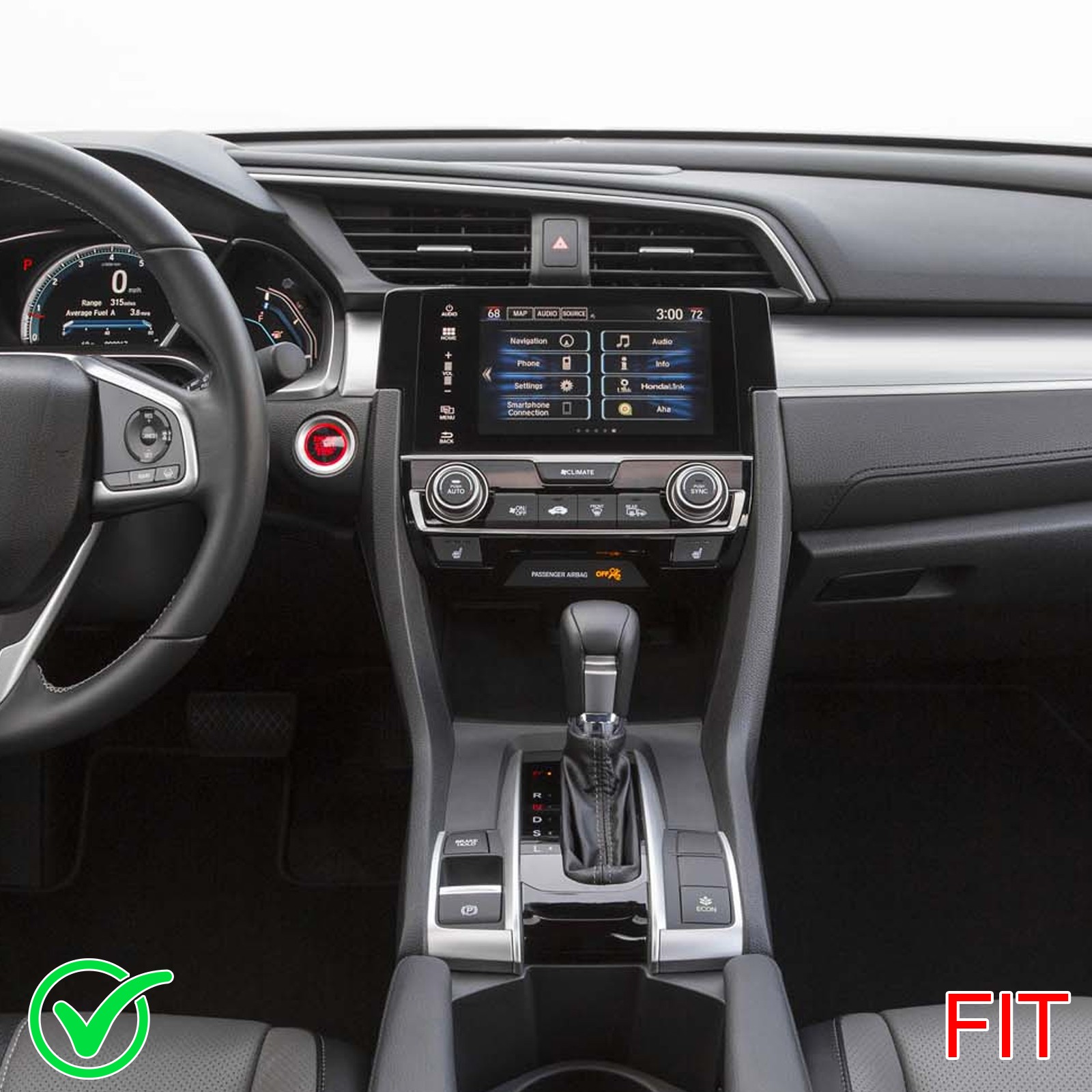 64G Car Stereo Radio For Honda Civic 2016-2020 Carplay Android15 FM/RDS Sat Navi