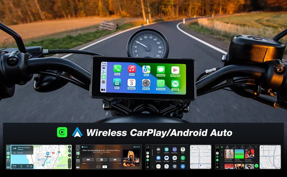 Portable 6.86 inch Motorcycle DVR GPS Navigation 2K Camera Wireless Android