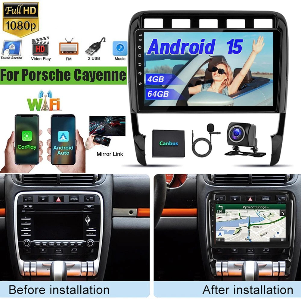 For Porsche Porsche Cayenne CarPlay Android 13 Car Radio Stereo FM RDS