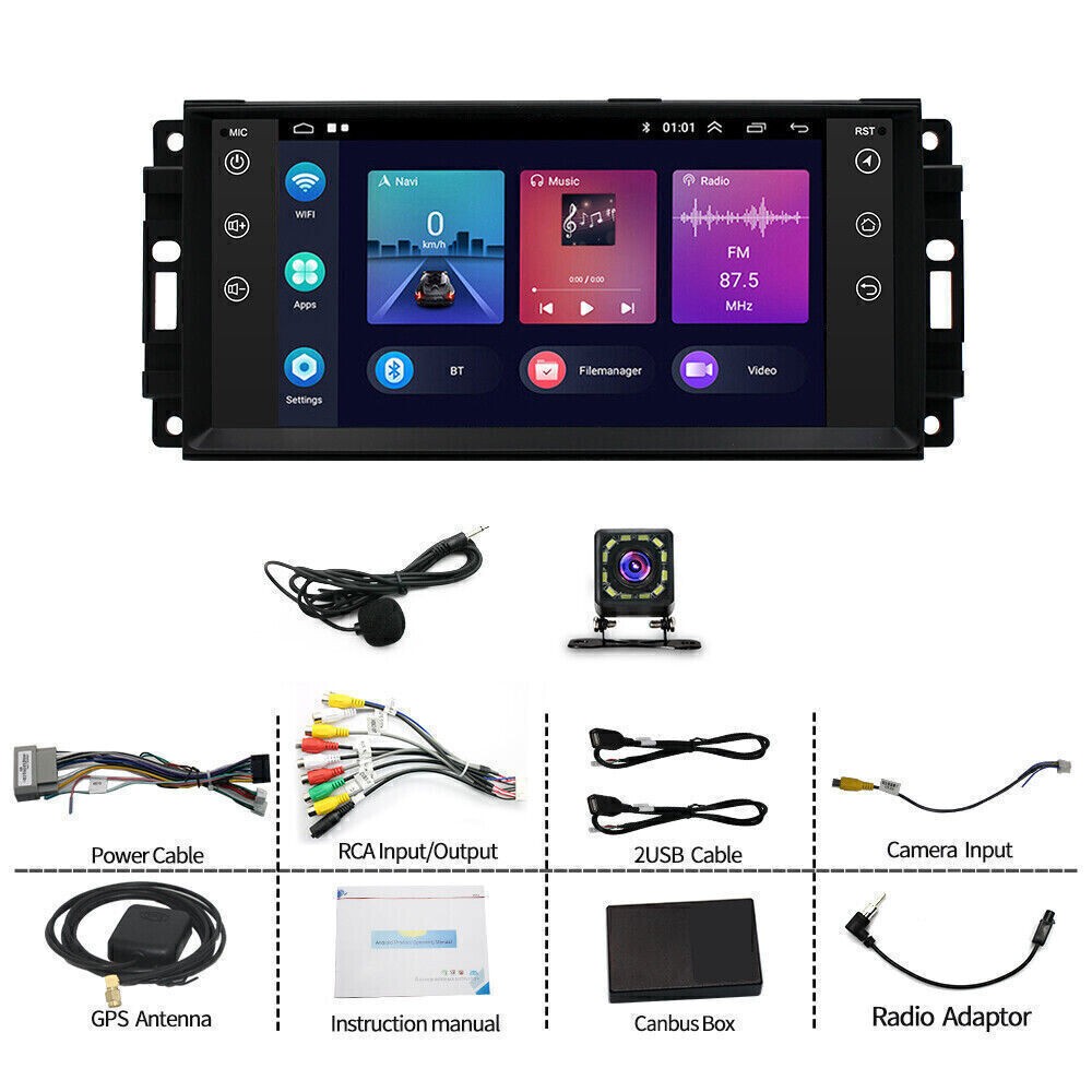 For 2011-2014 Chrysler 200 Wireless CarPlay Android Auto Car Radio Stereo w/Cam