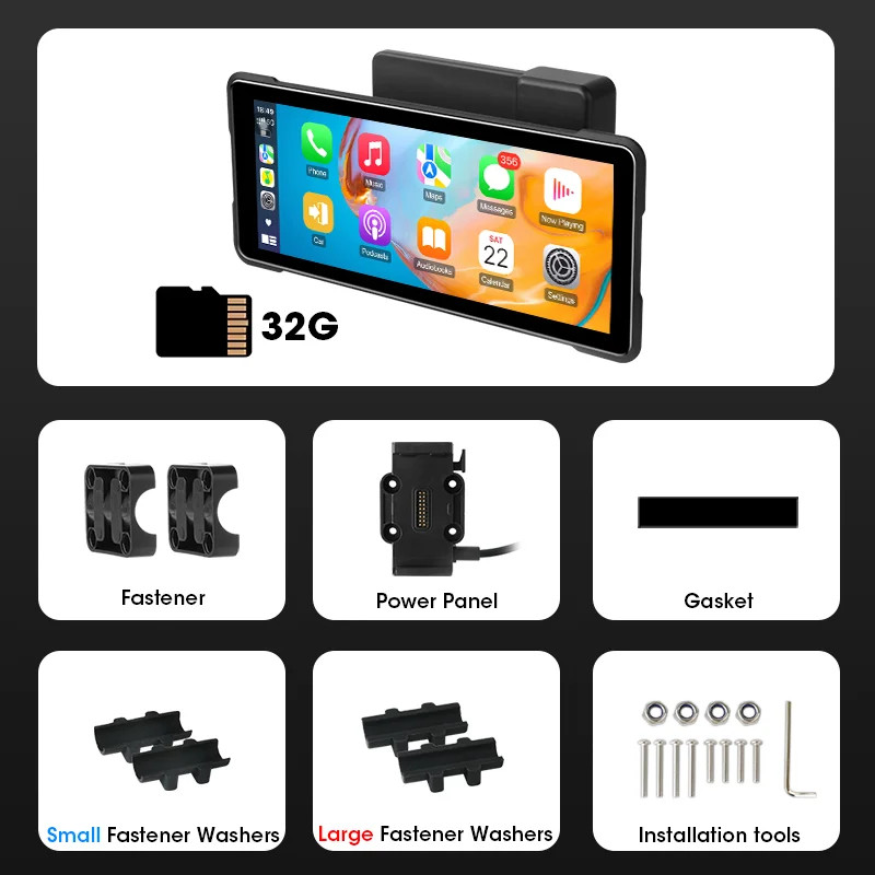 Janstie New Motorcycle CarPlayGPS Portable Digital Moto Dashboard Display Screen
