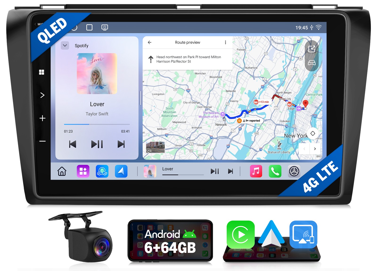 9″Android QLED 6+64 for mazda3 2004-2009 Car Stereo Wireless CarPlay Plug & Play