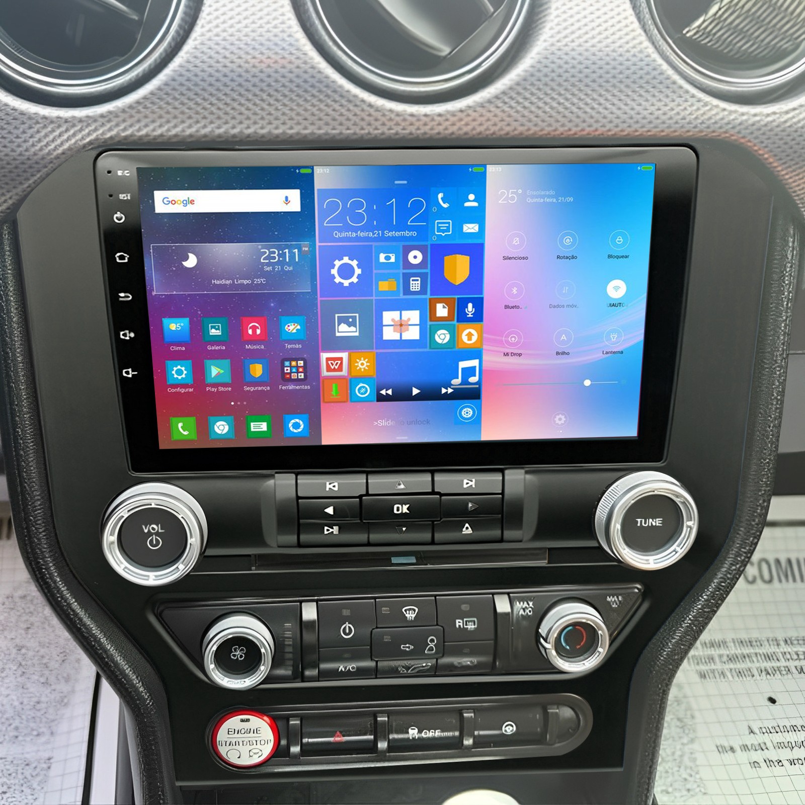 For 2015-2021 Ford Mustang Radio Upgrade Kit Car Stereo Radio Carplay Android 13