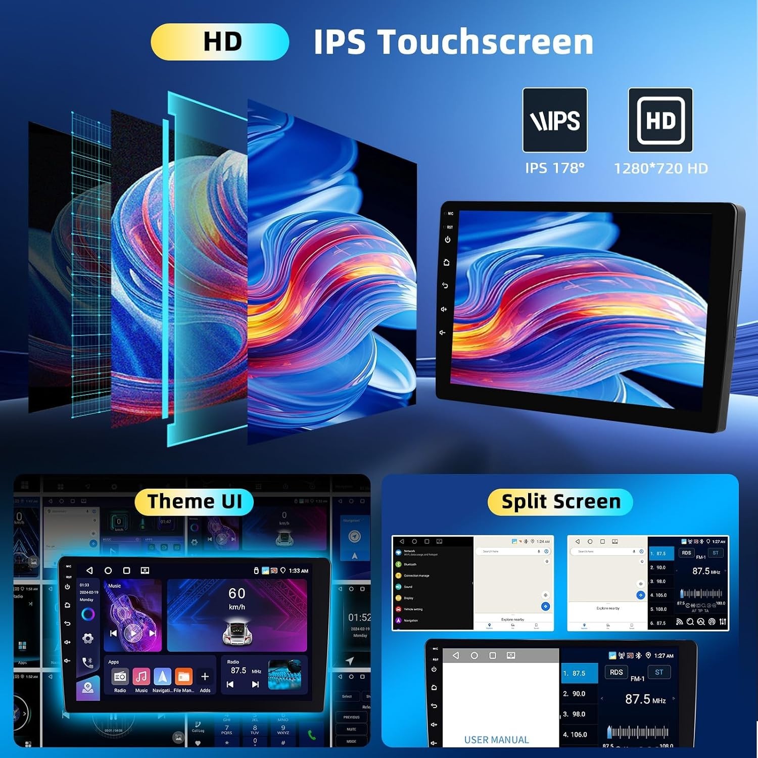 SIXTOP 4G+64G Android Car Stereo for Hyundai Elantra 2019 2020 Wireless CarPl…