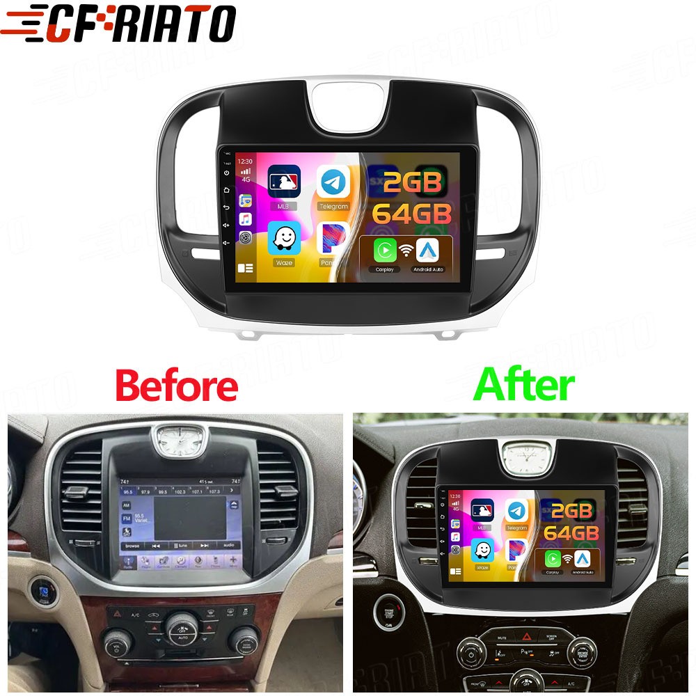 2+64GB For 2011-2023 Chrysler 300C 300S Android 15 Carplay Car Stereo Radio GPS