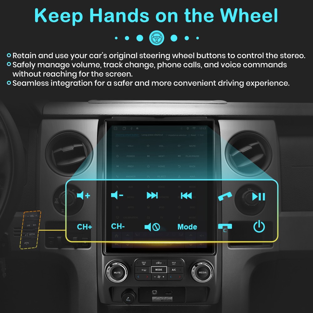 For Ford F150 2009-2012 4G CarPlay 4+64GB Android15 12.1“Car Radio GPS Navi WIFI