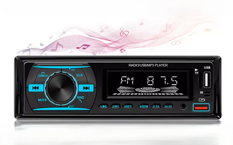 SingleDIN Car Radio Stereo Bluetooth MP3 Player FM AUX USB TF Card Digital Audio