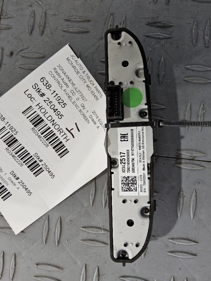 2016-2018 Chevy Camaro Radio Control Panel Without Integral Display